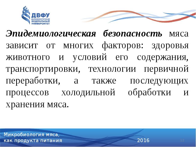 Эпидемиологическая безопасность мяса зависит от многих факторов: здоровья животного и условий Эпидемиологическая безопасность мяса зависит от многих факторов: здоровья животного и условий