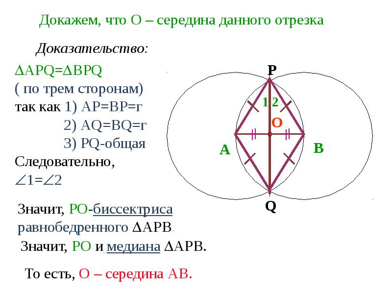 Построение середины отрезка презентация