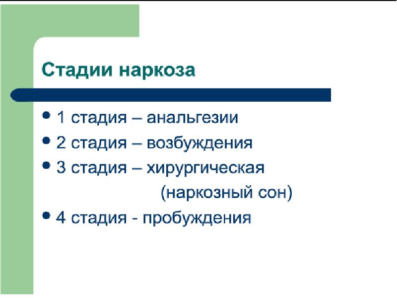 Открытие наркоза презентация