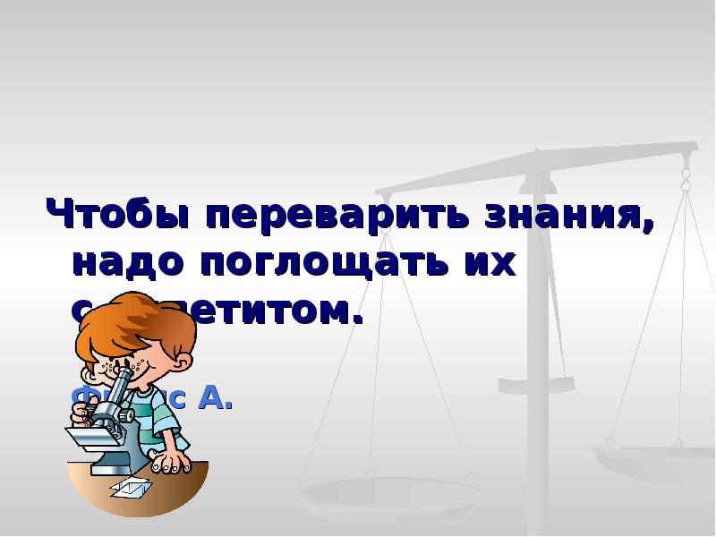 Чтобы переварить знания, надо поглощать их с&nbsp;аппетитом.    