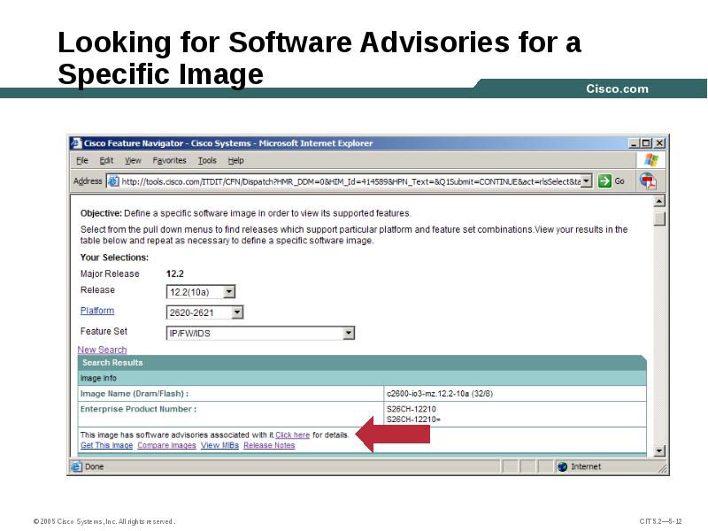 Looking for Software Advisories for a Specific Image