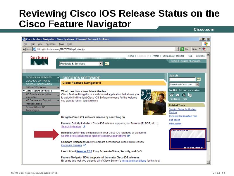 Reviewing Cisco IOS Release Status on the Cisco Feature Navigator