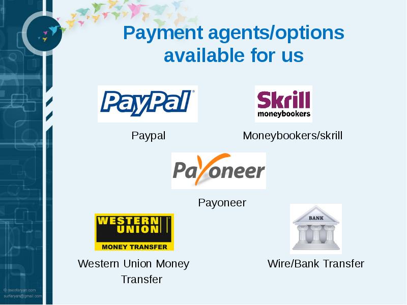 Payment agent. Paid agent p.