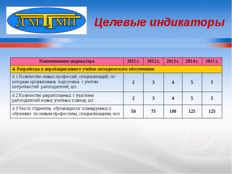 Целевые индикаторы проекта