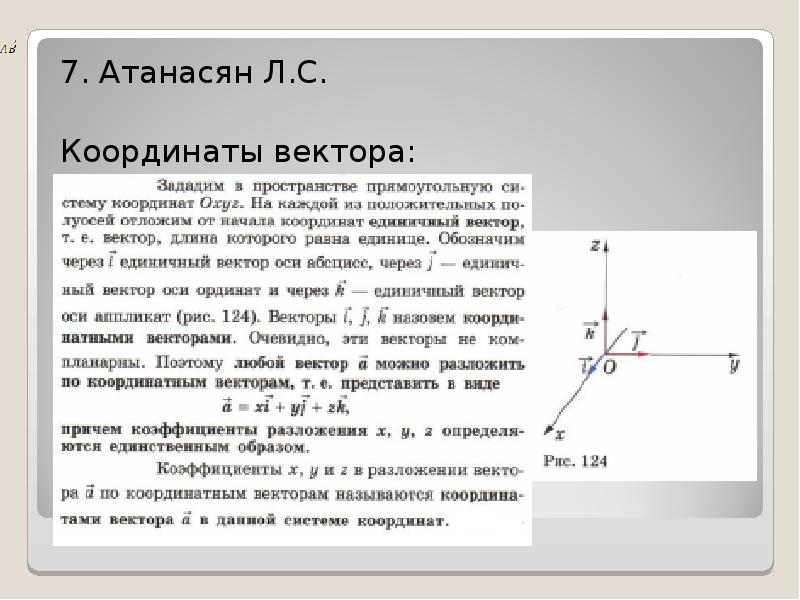 Прямоугольная система координат координаты вектора. Координаты вектора 11 класс Атанасян. Координаты вектора конспект. Координаты вектора 11 класс геометрия. Координаты вектора 9 класс геометрия Атанасян.