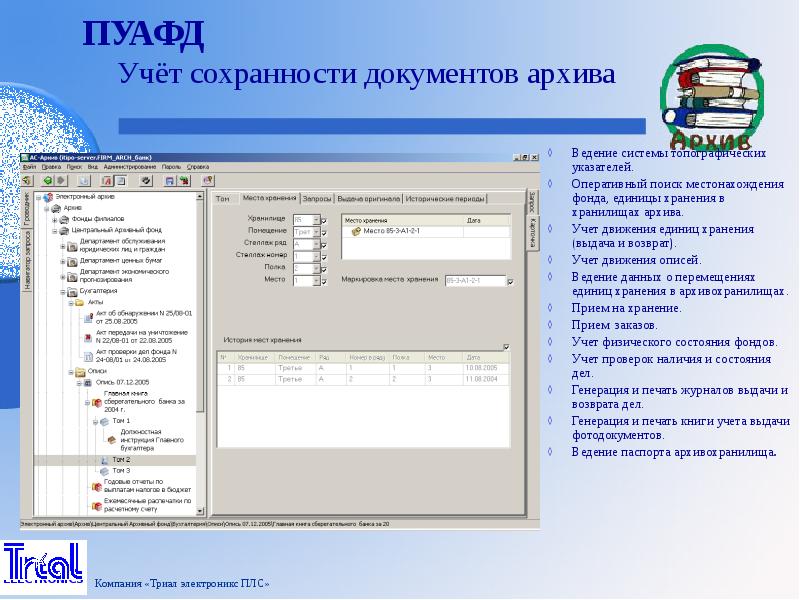 Автоматизированный учет документов архивного фонда