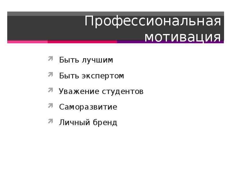 Профессиональная мотивация презентация