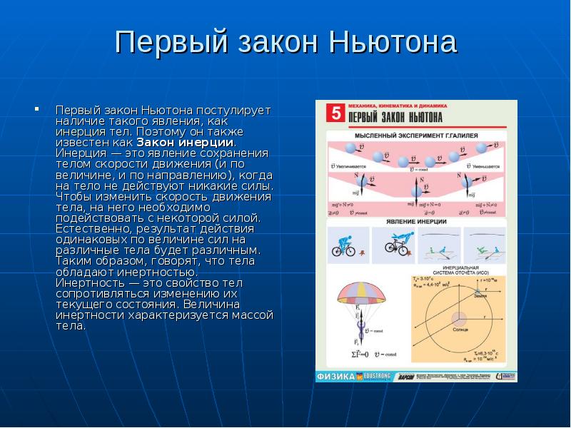 Инерция и первый закон ньютона 8 класс презентация