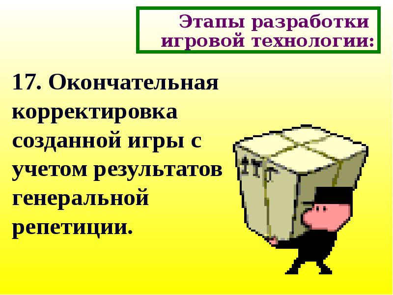 Этапы игровой технологии. Характеристика основных этапов разработки игровой технологии. Генеральная репетиция этапы.