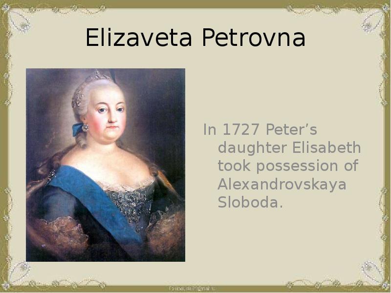 Elizabeth daughter. Who was the daughter of Peter the great.