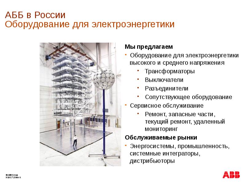 Предлагаем оборудование. ABB Russia. ABB презентация. Структура ABB. ABB информация для проекта.