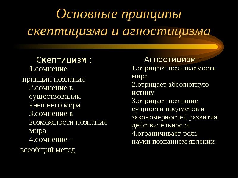 Отрицают возможность познания. Принципы познания в философии. Принципы скептицизма. Сомнение в возможности познания мира. Аргументы скептицизма.