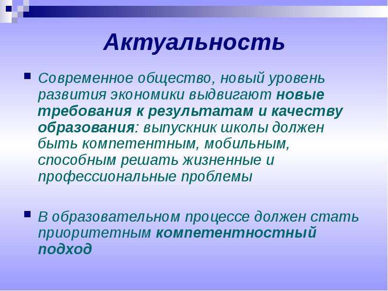 Актуальной современной