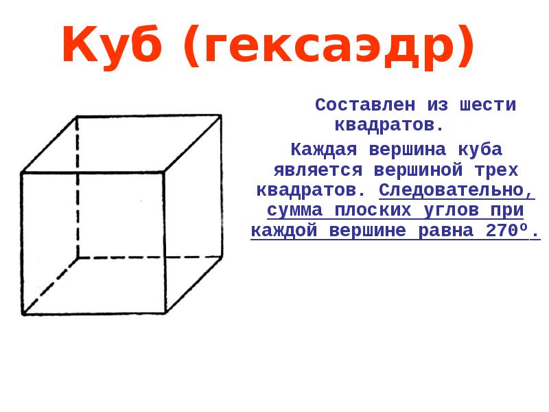 Куб гексаэдр рисунок