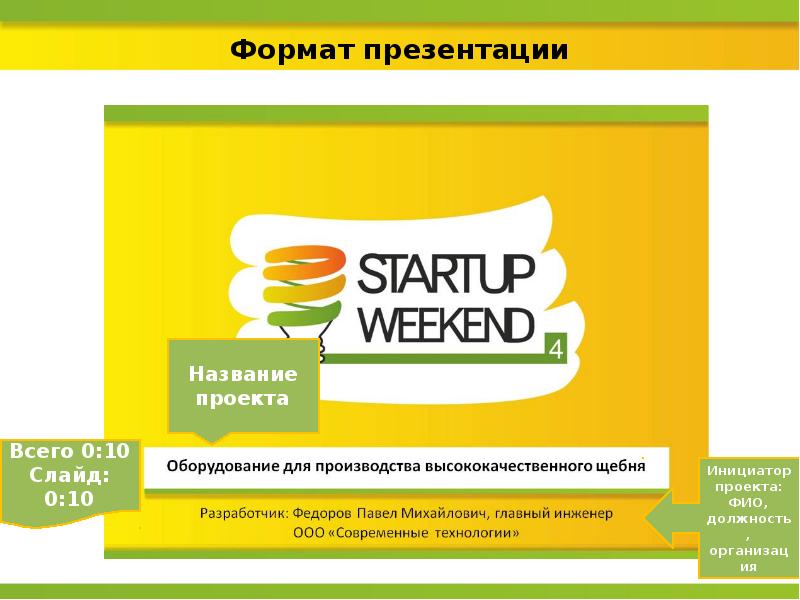 Start up презентация