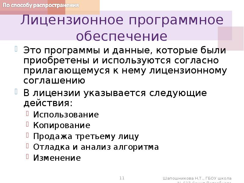 Презентация лицензирование программного обеспечения