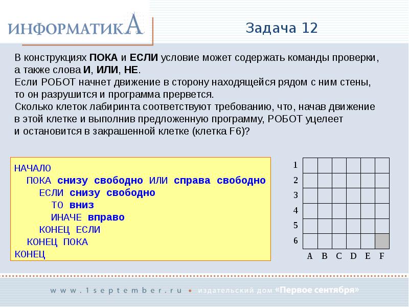 Задания по информатике 8 класс