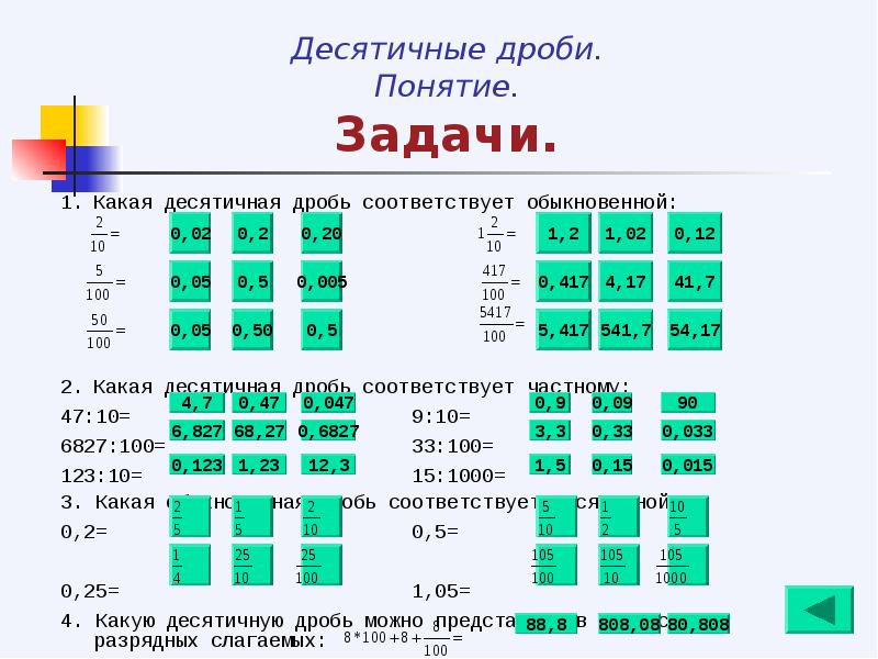 Понятие десятичной дроби 5 класс презентация