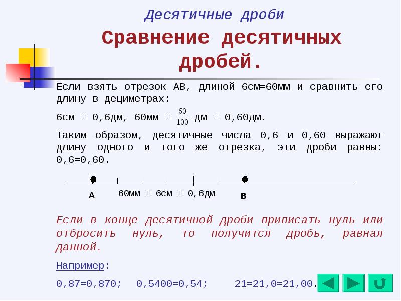 Презентация сравнение десятичных дробей 6 класс никольский презентация