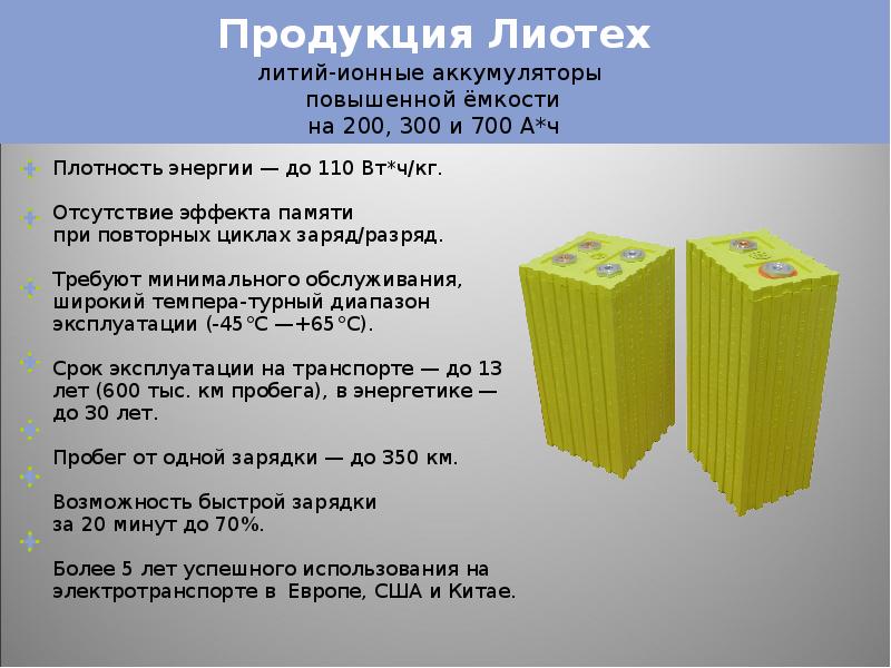 Литий ионные аккумуляторы компании