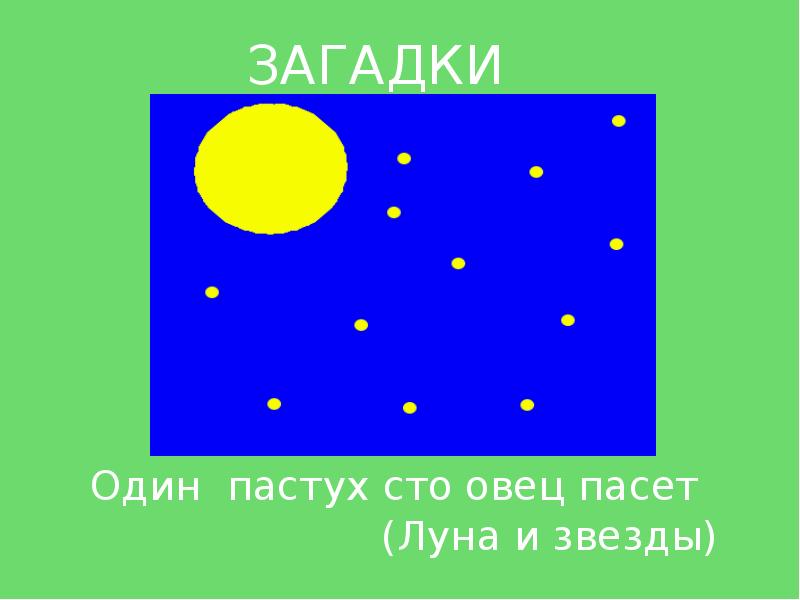 Десять загадок. 10 Загадок. Луна пасёт звезды. Один пастух тысячи овец пасет ответ.