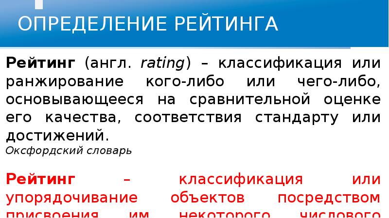 Рейтинг измерение