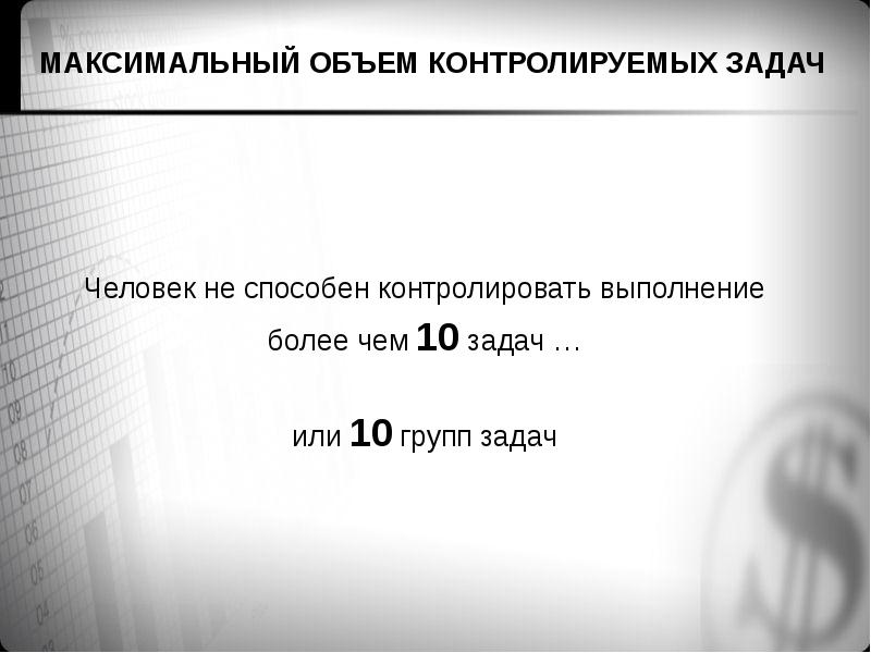 Максимальный объем оперативной. Максимальный объем контролируемых задач. Человек контролирующий выполнение задач. Контролируемый объем людей. Задача подконтрольной.