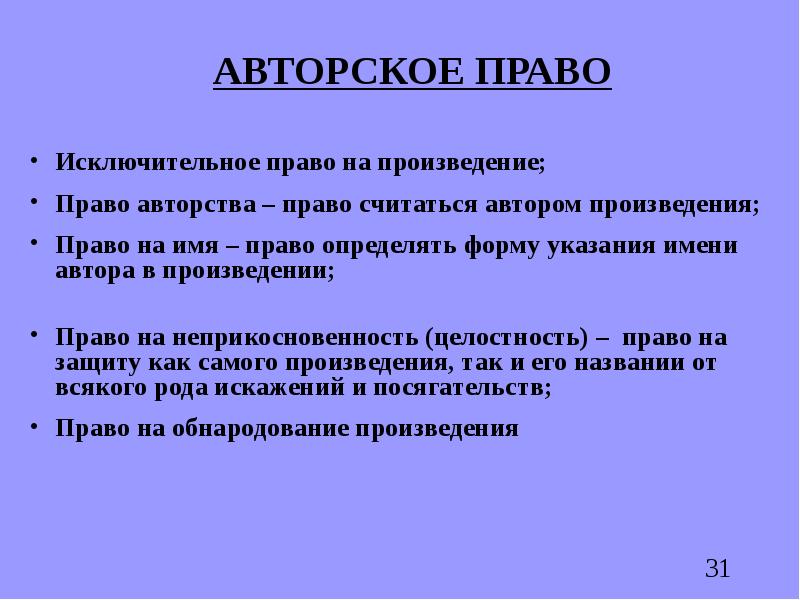 Авторское право на произведение