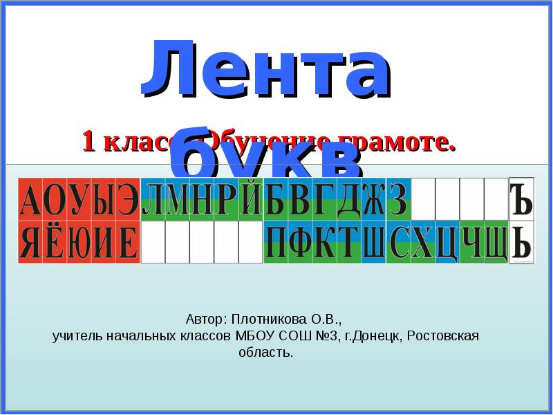 Лента букв и звуков для начальной школы фото 3 класс