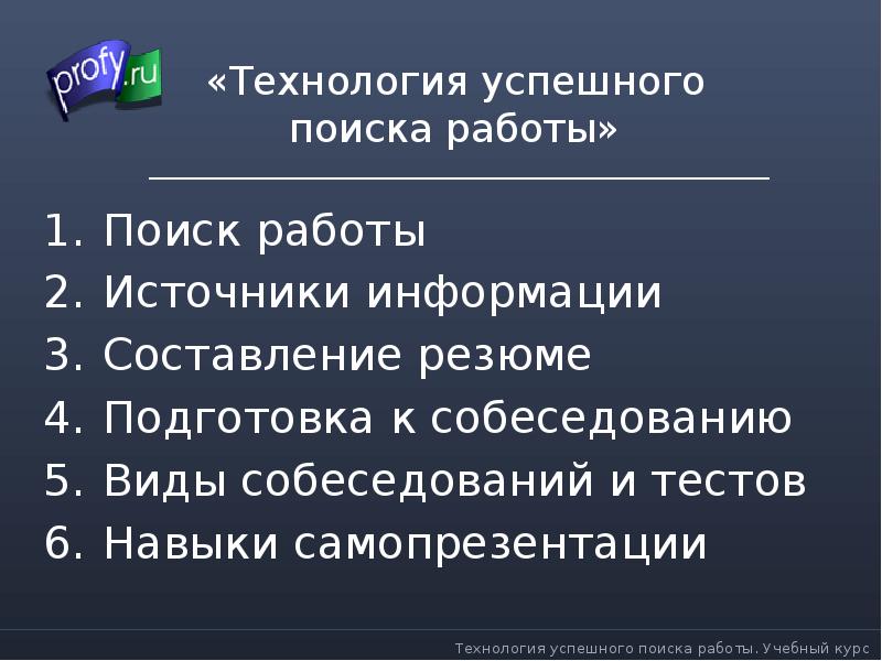 Презентация на тему технология поиска работы