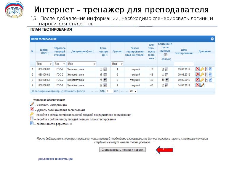 Рейтинг теста