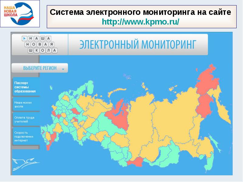 Карта национальных образований. Система электронного мониторинга. КПМО.