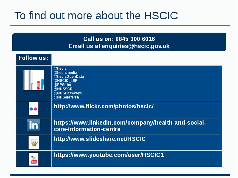 To find out more about the HSCIC