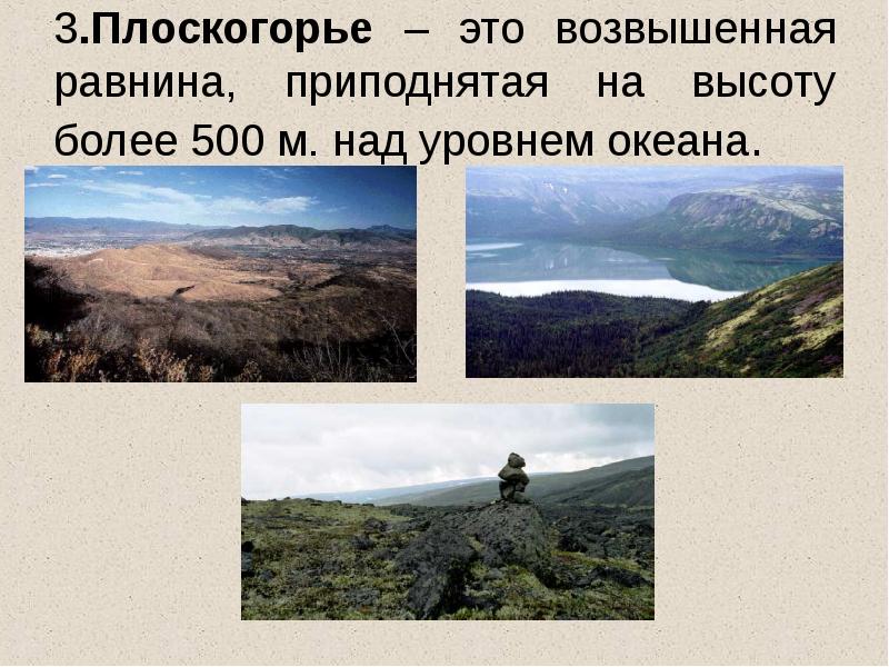 Возвышенность над уровнем моря