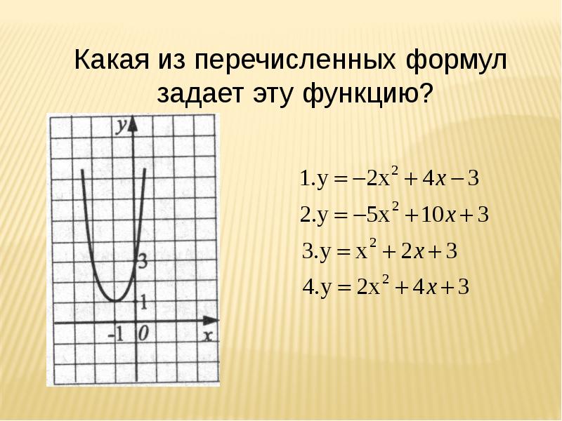 План построения квадратичной функции 9 класс