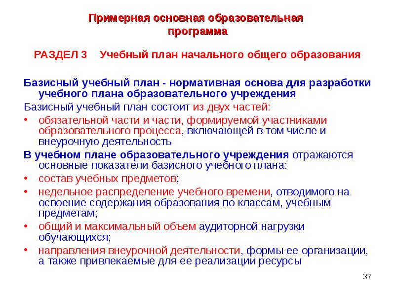 Примерный учебный план начального общего образования. Основные компоненты учебной программы учебный план. Примерные программы начального общего образования. Базисный учебный план и его структура. ФГОС И учебные программы. Функции ФГОС НОО.