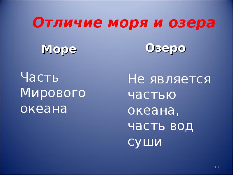 Чем озера отличаются. Отличие моря от озера. Чем отличается море от озера. Схема отличия озера от моря. Чем озёра отличаются от морей и рек.