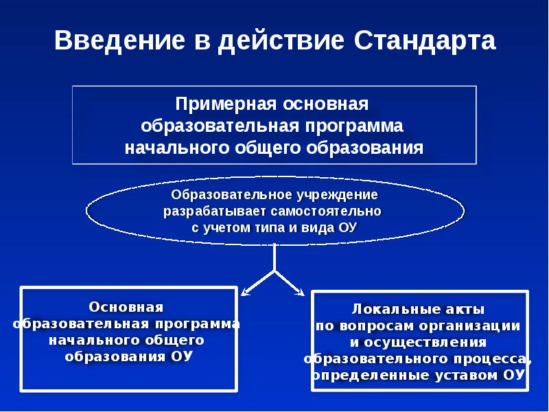 Организация системы действия стандартов. Особенности теорий образования ФГОС начального. О введении в действие. Ввод в действие мощностей образовательных организаций.