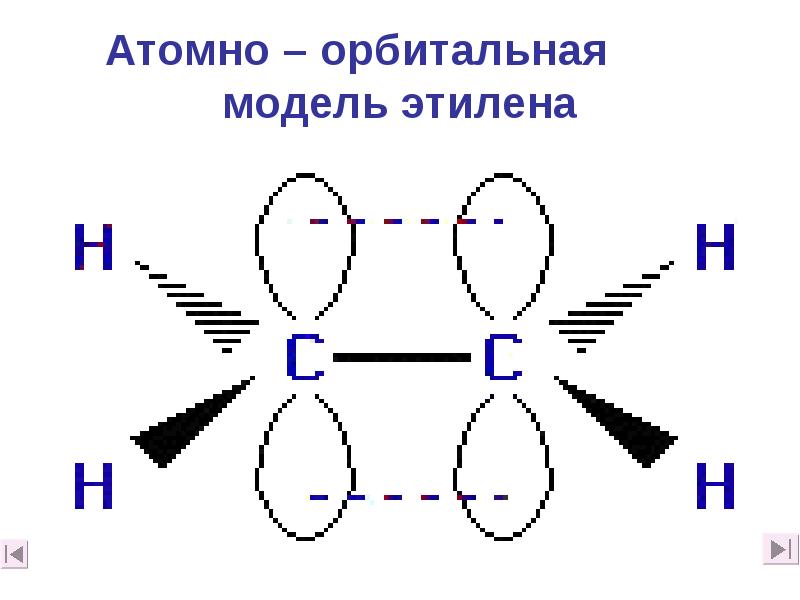 Атомно – орбитальная модель этилена Атомно – орбитальная модель этилена