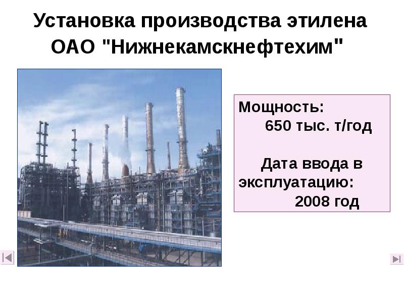 Установка производства этилена ОАО "Нижнекамскнефтехим" Установка производства этилена ОАО "Нижнекамскнефтехим"