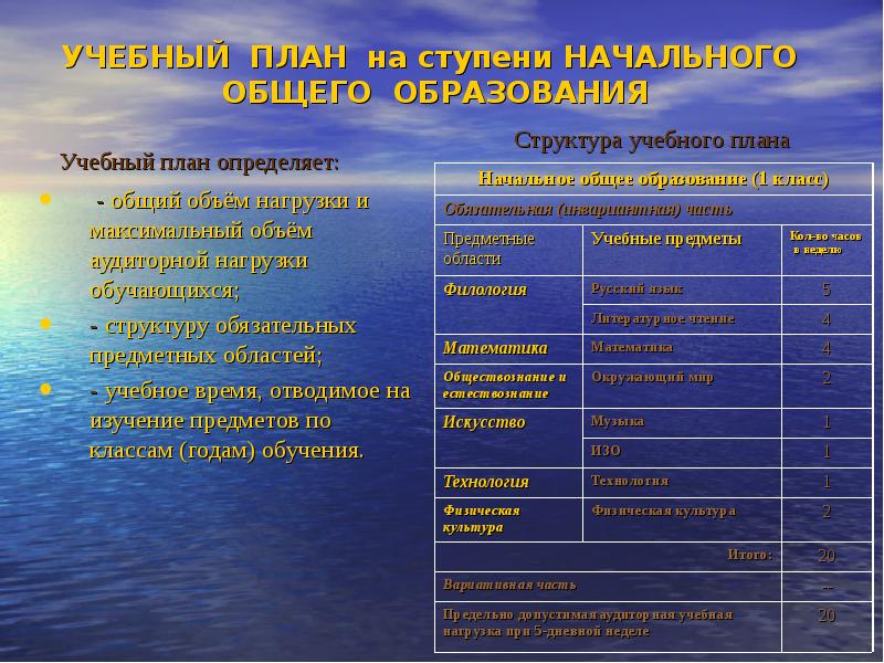 Учебный план на основной ступени общего образования определяет