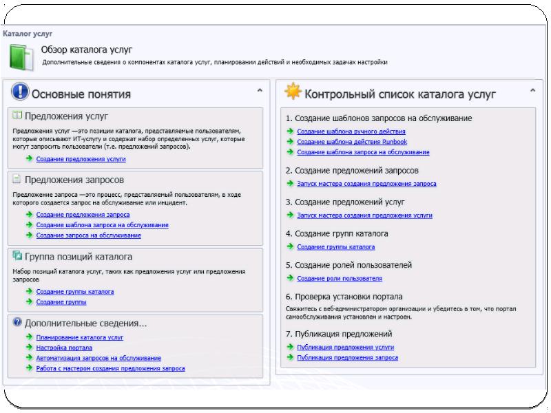 Каталог услуг. Каталог запросов. Разработка каталога услуг это\. Управление запросами на обслуживание SCSM.