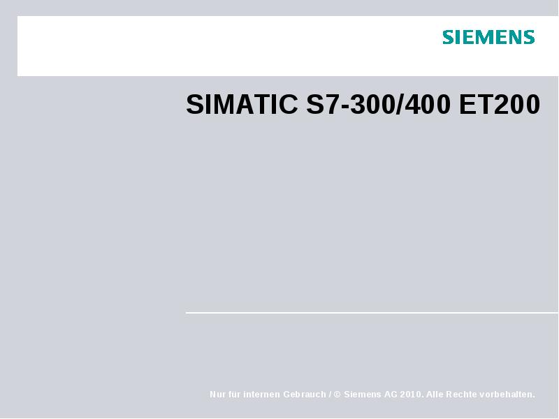 SIMATIC S7-300/400 ET200