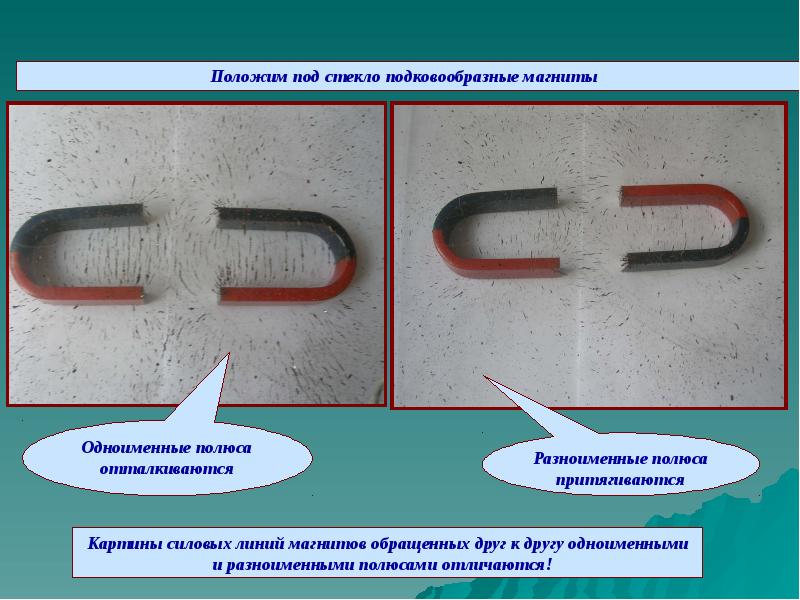 Разноименные полюса отталкиваются друг от друга