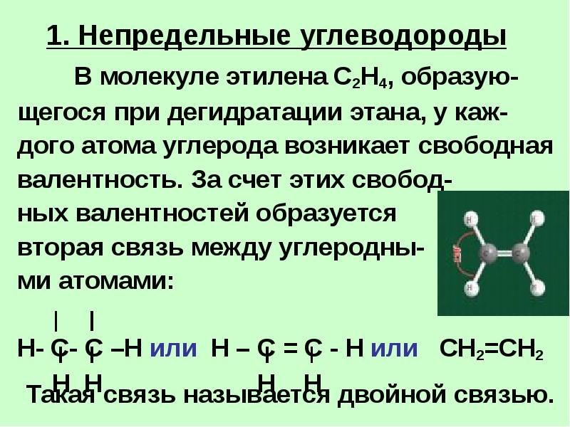 Охарактеризовать по приведенной ниже схеме непредельные углеводороды ряда этилена сформулировать