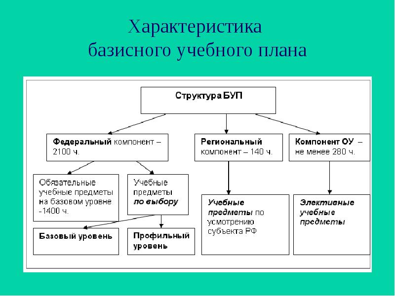 Часть базисного учебного плана которая определяет структуру содержательной части образования ответ