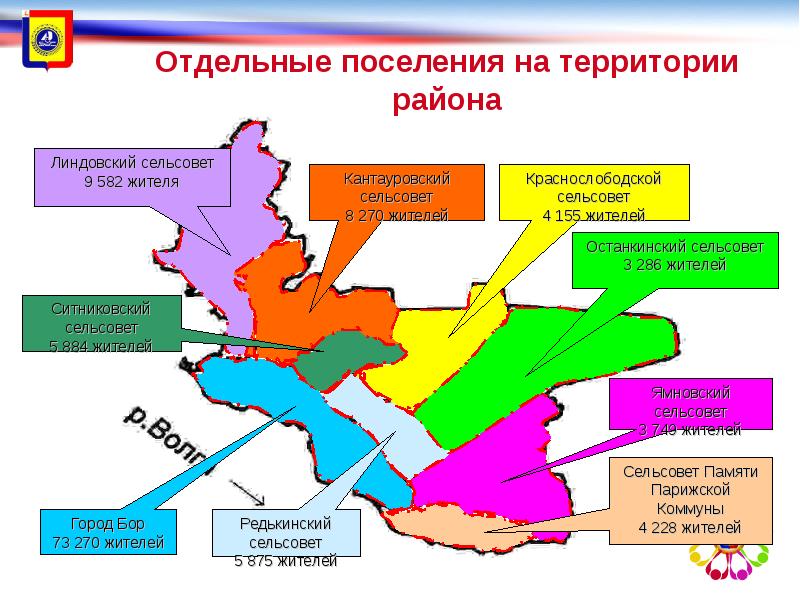 Борский район карта с населенными пунктами подробная