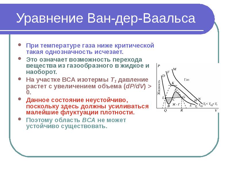 Изотермы ван дер ваальса при различных температурах показаны на рисунке выберите верные утверждения