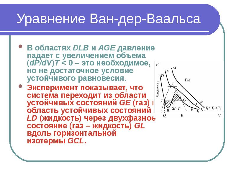 Изотермы ван дер ваальса при различных температурах показаны на рисунке выберите верные утверждения