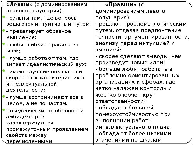 Доминантности полушарий. Особенности правого и левого полушария. Доминантность правого полушария. Доминация правого полушария мозга. Особенности правшей.